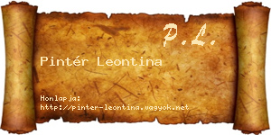 Pintér Leontina névjegykártya